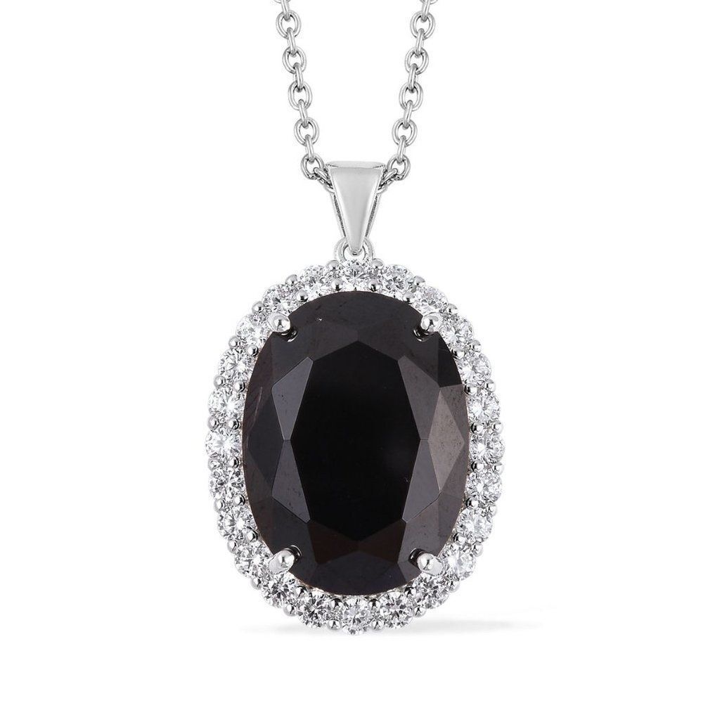 Pendant Simulated Black White Diamond